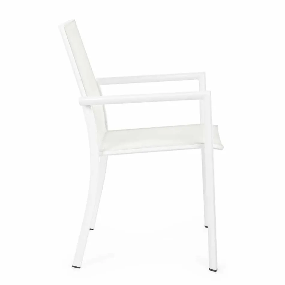 Krzesło ogrodowe z aluminium z podłokietnikami Homemotion - Casper Design Viadurini