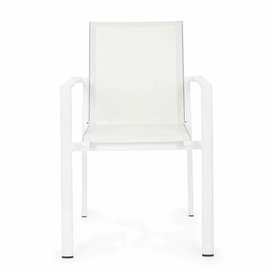 Krzesło ogrodowe z aluminium z podłokietnikami Homemotion - Casper Design Viadurini