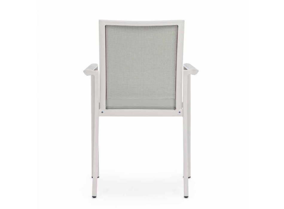 Krzesło ogrodowe z aluminium z podłokietnikami Homemotion - Casper Design Viadurini