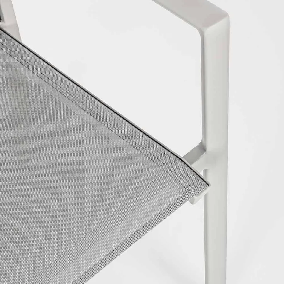 Krzesło ogrodowe z aluminium z podłokietnikami Homemotion - Casper Design Viadurini