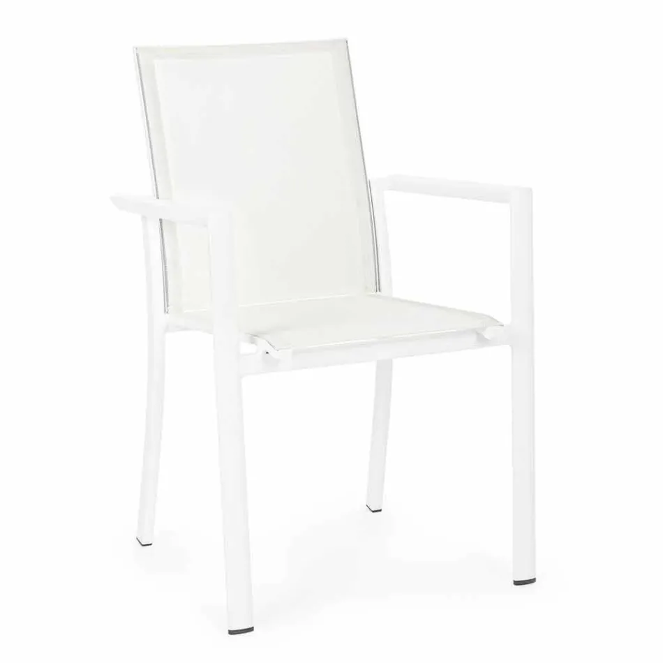 Krzesło ogrodowe z aluminium z podłokietnikami Homemotion - Casper Design Viadurini