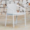 Aluminiowe krzesło ogrodowe z poduszką lub bez, wysokiej jakości, 4 szt. - Filomena