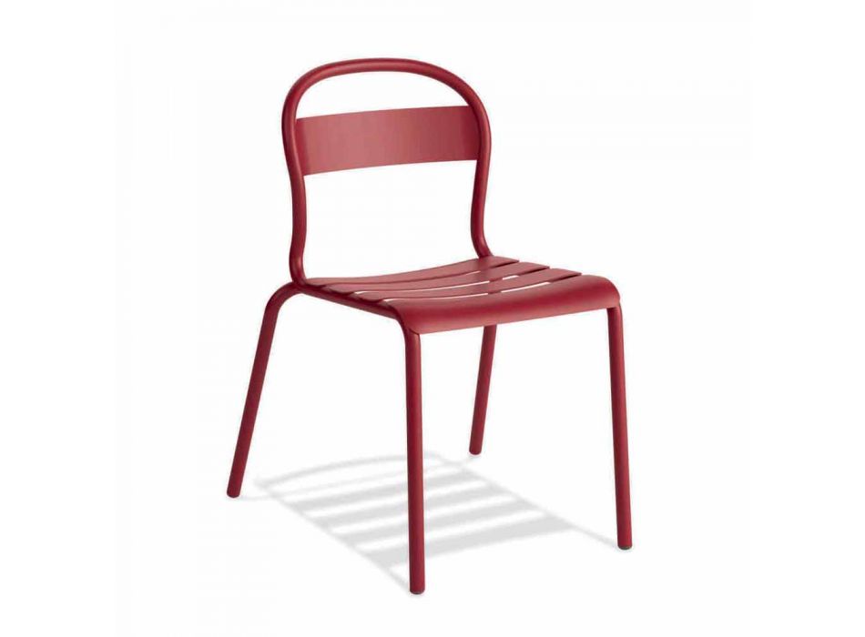 Aluminiowe krzesło do ustawiania w stosy Made in Italy, 4 sztuki - Ulyssa Viadurini