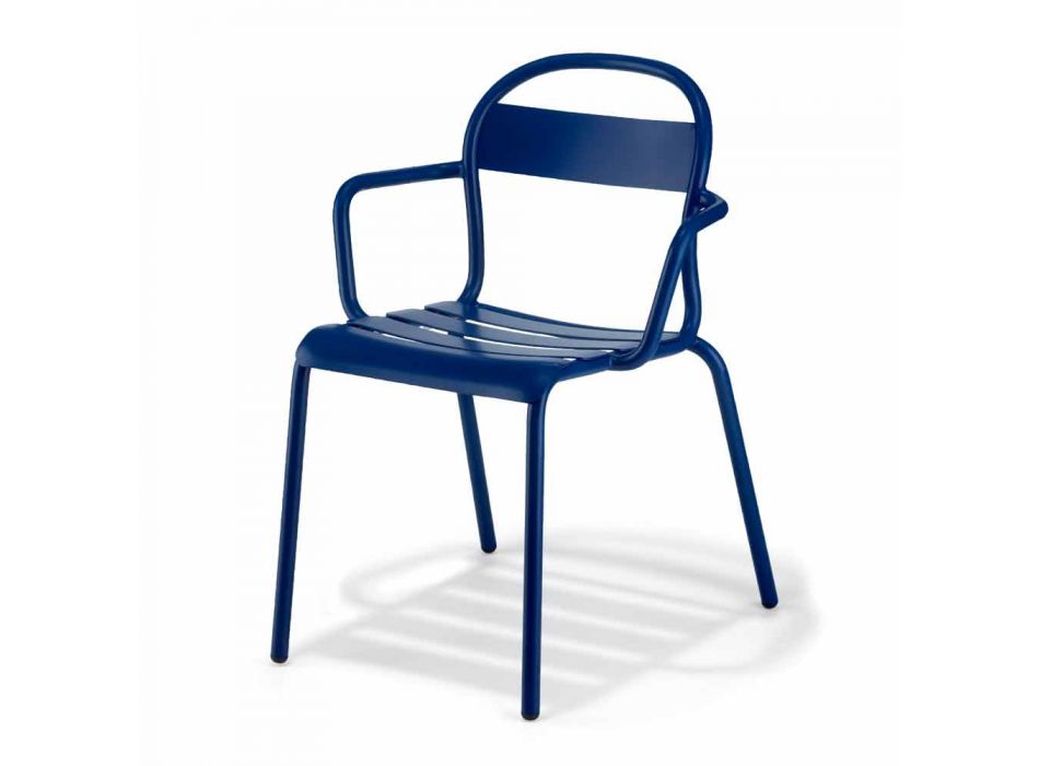 Aluminiowe krzesło do ustawiania w stosy Made in Italy, 4 sztuki - Ulyssa Viadurini