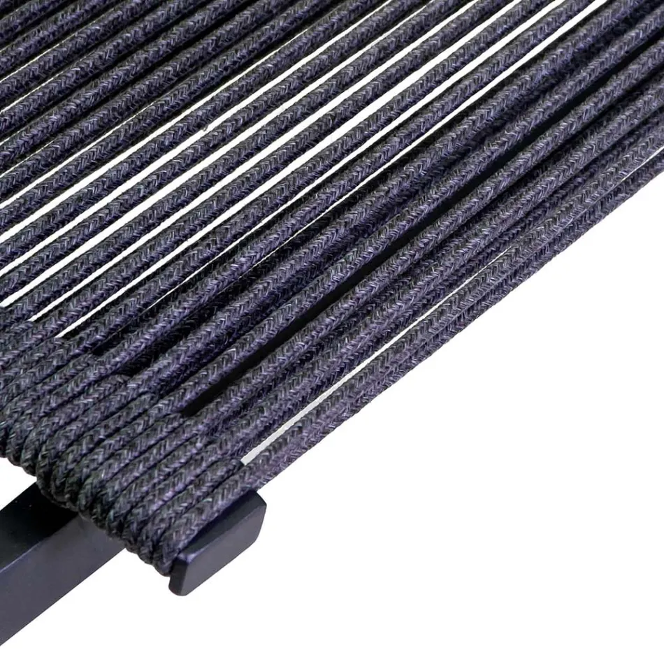 Krzesło zewnętrzne z aluminium, siedzisko i oparcie z liny - szczegóły Viadurini