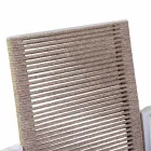 Krzesło zewnętrzne z aluminium, siedzisko i oparcie z liny - szczegóły Viadurini