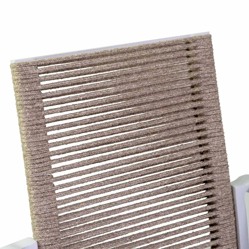 Krzesło zewnętrzne z aluminium, siedzisko i oparcie z liny - szczegóły Viadurini