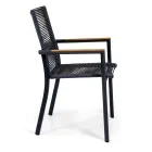 Krzesło zewnętrzne z aluminium, siedzisko i oparcie z liny - szczegóły Viadurini