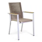 Krzesło zewnętrzne z aluminium, siedzisko i oparcie z liny - szczegóły Viadurini