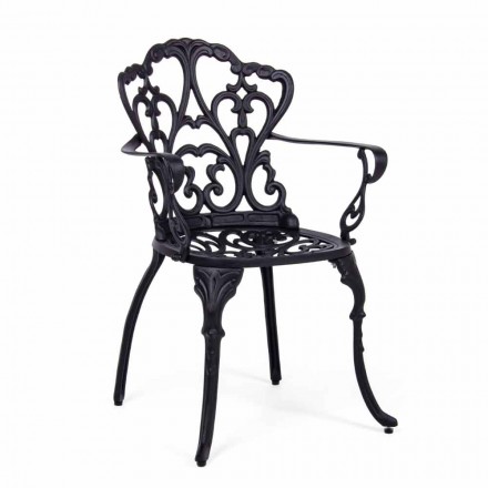 Krzesło ogrodowe z matowego lakierowanego aluminium, 2 sztuki - Casiro Viadurini