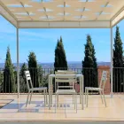 Krzesło ogrodowe z perłowo białego lakierowanego żelaza Made in Italy 4 sztuki - Bernie Viadurini