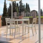 Krzesło ogrodowe z perłowo białego lakierowanego żelaza Made in Italy 4 sztuki - Bernie Viadurini