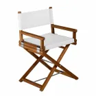 Krzesło ogrodowe z naturalnego drewna lub czarnej tkaniny designerskiej z możliwością ponownego uszczelnienia - Suzana Viadurini