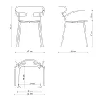 Krzesło ogrodowe z metalu i poliuretanu Made in Italy, 2 sztuki - Trosa Viadurini