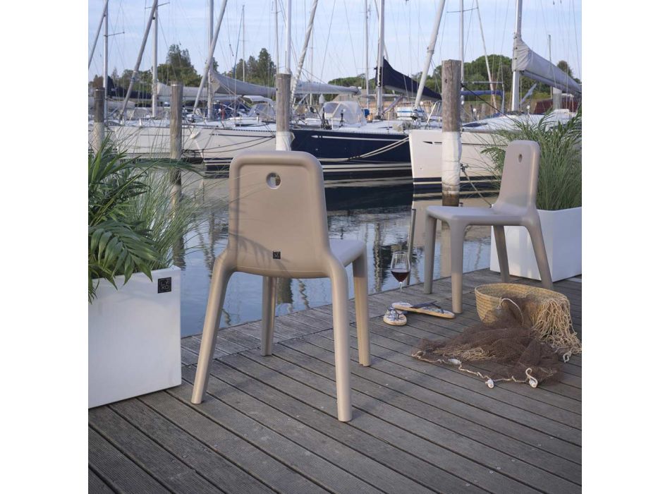 Krzesło ogrodowe z polietylenu 7 kolorów Made in Italy 2 sztuki - Ronnie Viadurini