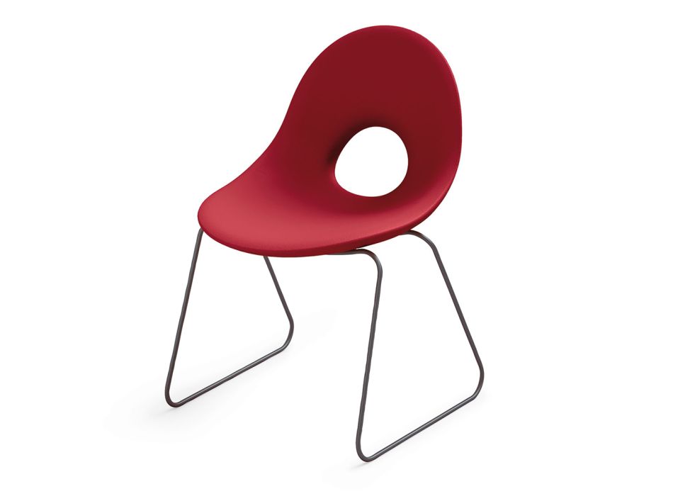Krzesło ogrodowe z polietylenu i żelaznej podstawy Made in Italy 2 sztuki - Ashley Viadurini