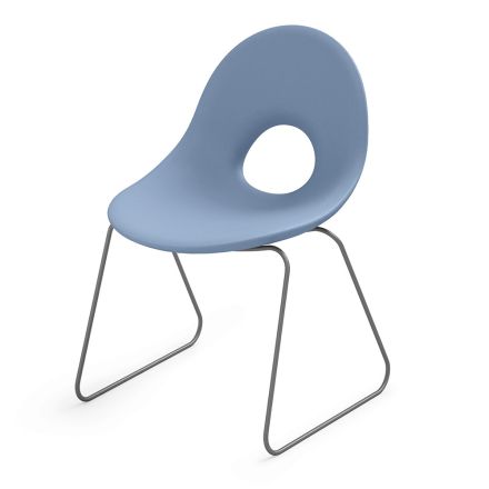 Krzesło ogrodowe z polietylenu i żelaznej podstawy Made in Italy 2 sztuki - Ashley Viadurini
