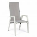 Krzesło ogrodowe z tkaniny Textilene z odchylanym oparciem, 4 sztuki - Virgi