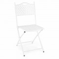 Składane krzesło ogrodowe w matowym wykończeniu z białej stali, 2 sztuki - Corma