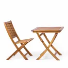 Składane krzesło ogrodowe z drewna akacjowego, 2 sztuki - Grima Viadurini