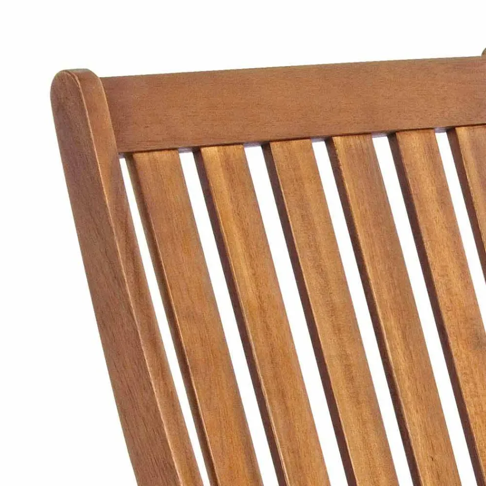 Składane krzesło ogrodowe z drewna akacjowego, 2 sztuki - Grima Viadurini