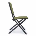 Składane krzesło ogrodowe z materiału tekstylnego i aluminium, 4 sztuki - Holly Viadurini