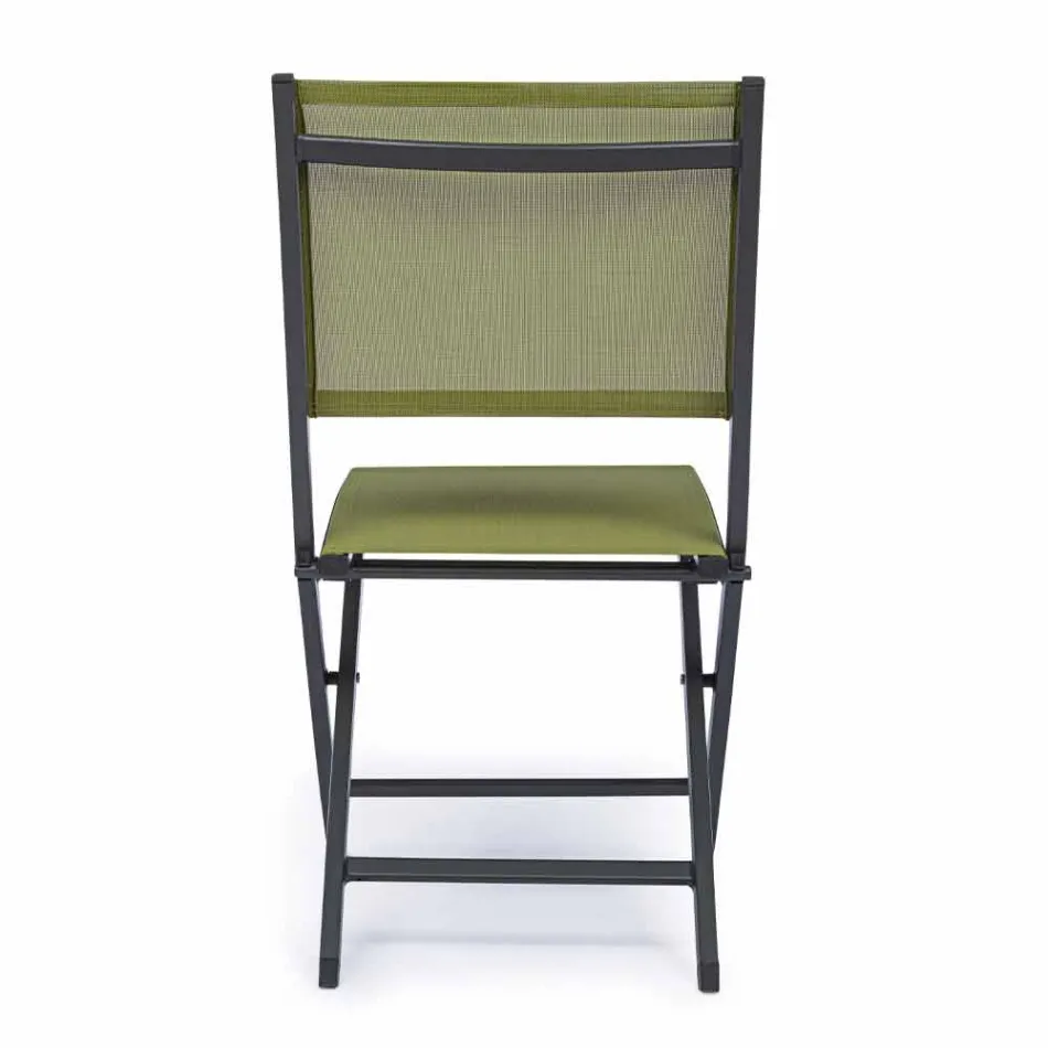 Składane krzesło ogrodowe z materiału tekstylnego i aluminium, 4 sztuki - Holly Viadurini