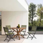 Składane krzesło ogrodowe z materiału tekstylnego i aluminium, 4 sztuki - Holly Viadurini