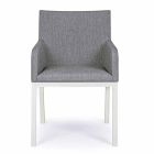 Krzesło ogrodowe tapicerowane tkaniną z aluminiowymi nogami, 4 sztuki - Nia Viadurini