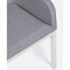Krzesło ogrodowe tapicerowane tkaniną z aluminiowymi nogami, 4 sztuki - Nia Viadurini
