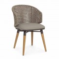 Krzesło ogrodowe Tortora z drewna, aluminium i tkaniny Homemotion - Luana