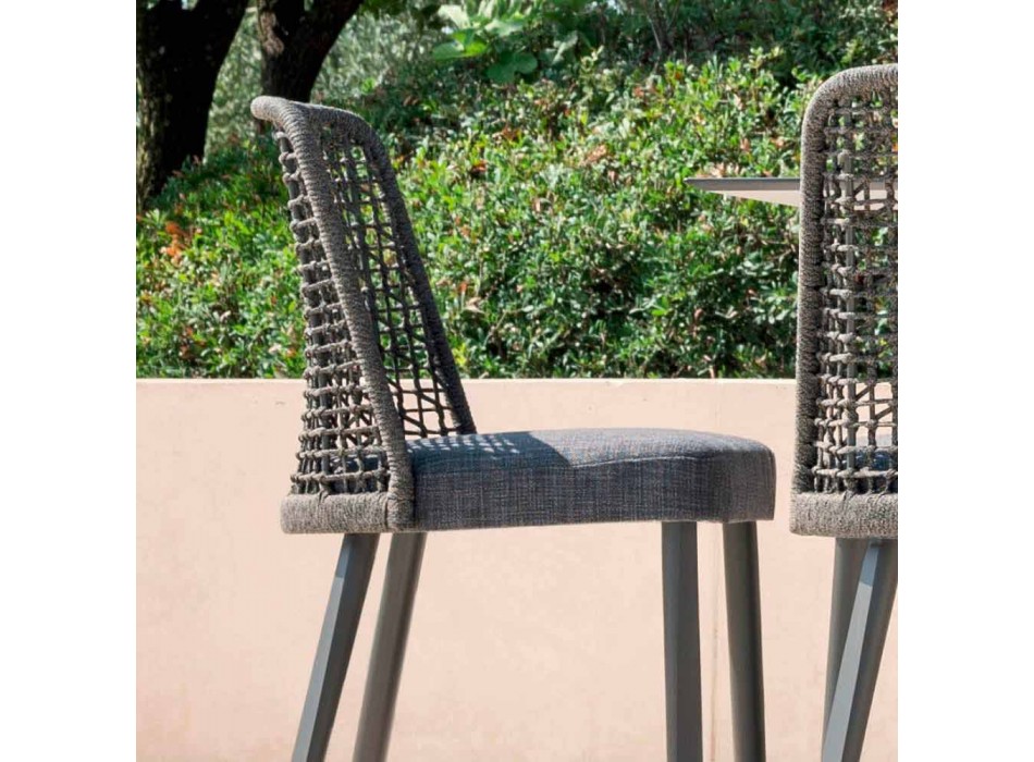 Krzesło zewnętrzne Varaschin Emma z tkaniną i aluminium Viadurini