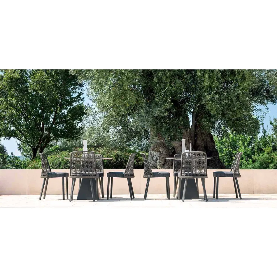 Krzesło zewnętrzne Varaschin Emma z tkaniną i aluminium Viadurini