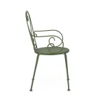 Krzesło ogrodowe z podłokietnikami Shabby Chic ze stali - Enchantment Viadurini