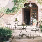 Krzesło ogrodowe z podłokietnikami Shabby Chic ze stali - Enchantment Viadurini