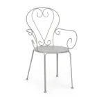 Krzesło ogrodowe z podłokietnikami Shabby Chic ze stali - Enchantment Viadurini