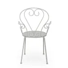 Krzesło ogrodowe z podłokietnikami Shabby Chic ze stali - Enchantment Viadurini