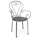 Krzesło ogrodowe z podłokietnikami Shabby Chic ze stali - Enchantment Viadurini