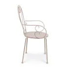 Krzesło ogrodowe z podłokietnikami Shabby Chic ze stali - Enchantment Viadurini
