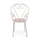 Krzesło ogrodowe z podłokietnikami Shabby Chic ze stali - Enchantment Viadurini