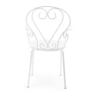 Krzesło ogrodowe z podłokietnikami Shabby Chic ze stali - Enchantment Viadurini