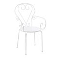 Krzesło ogrodowe z podłokietnikami Shabby Chic Design in Steel - Charm