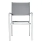 Krzesło ogrodowe z możliwością układania w stos z aluminium z designerskimi podłokietnikami - Gontran Viadurini