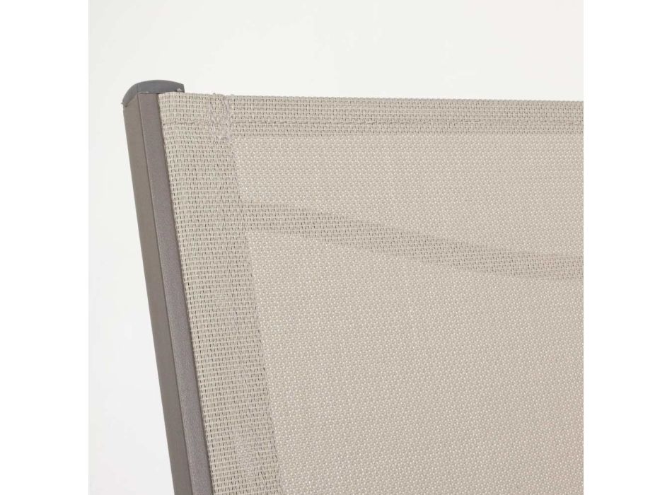 Krzesło ogrodowe z możliwością sztaplowania, nowoczesny design z aluminium i tkaniny - Franz Viadurini