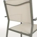 Krzesło ogrodowe z możliwością sztaplowania, nowoczesny design z aluminium i tkaniny - Franz Viadurini