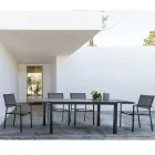 Krzesło ogrodowe z możliwością sztaplowania, nowoczesny design z aluminium i tkaniny - Franz Viadurini