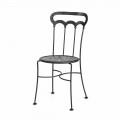Krzesło ogrodowe do układania w stos z grafitowego żelaza Made in Italy, 2 sztuki - Catrina