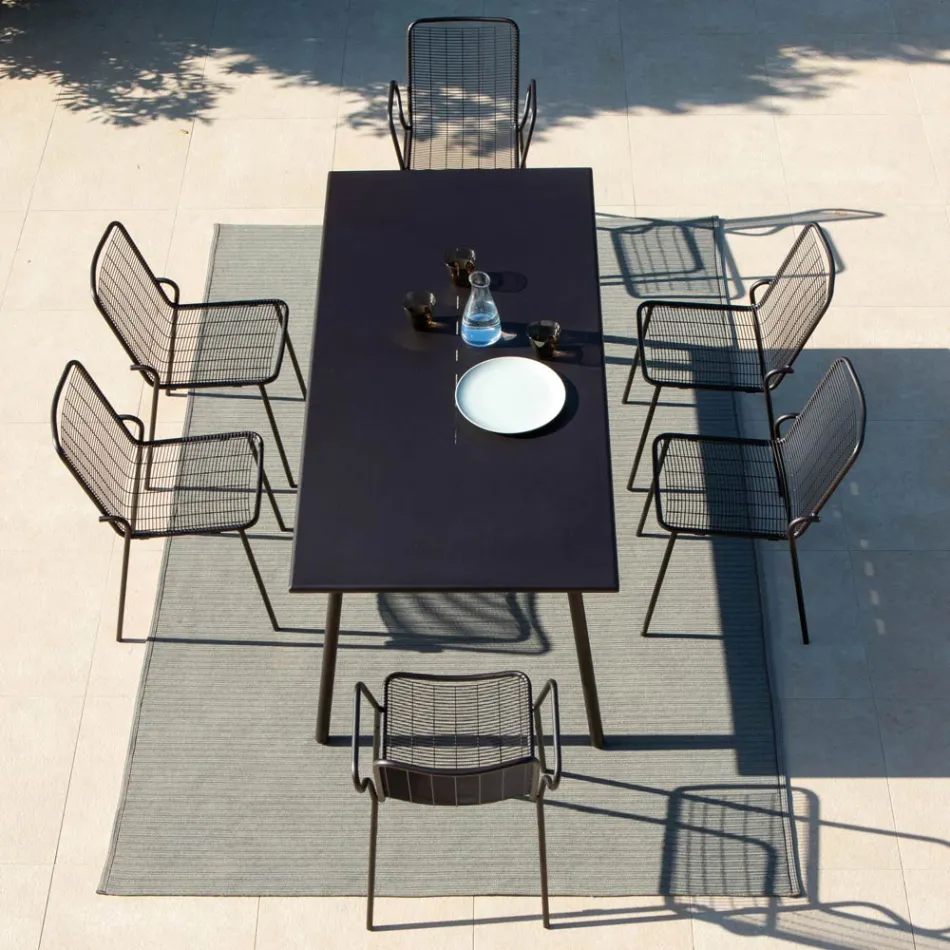 Krzesło ogrodowe do układania w stosy z ocynkowanego metalu Made in Italy 4 sztuki - Vikas Viadurini