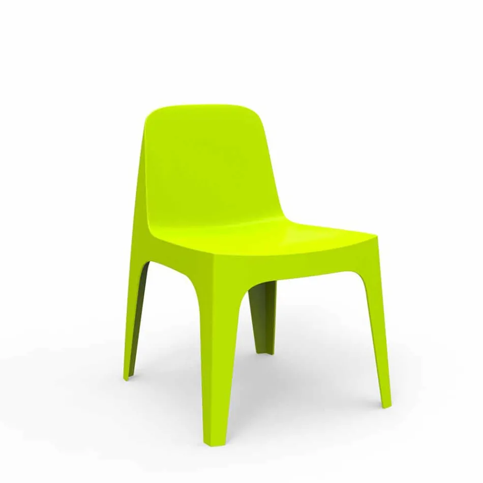 Solidne krzesło ogrodowe z polipropylenu do układania w stosy, design Viadurini