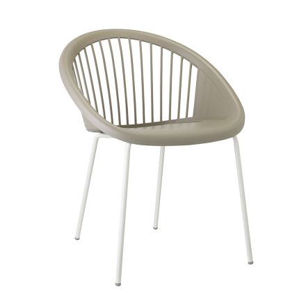 Krzesło ogrodowe do układania w stosy z technopolimeru Made in Italy 4 sztuki - Musa Viadurini
